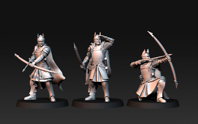 High Human Archers White City LOTR dnd Fantasy Tabletop 28mm