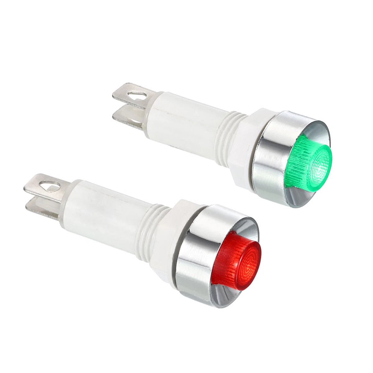 10Pcs AC DC 12V 10mm Signal Indicator Lights Panel Mount LED Lamp Red Green