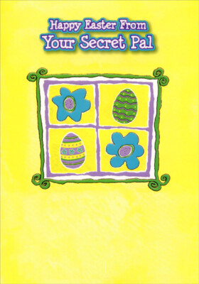 Eggs and Flowers: Secret Pal - Designer Greetings Easter Card