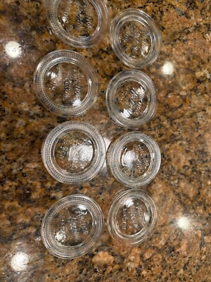 Anchor Hocking Glass Canning Lids, Vintage 2.5'', set of 8 in pristine condition