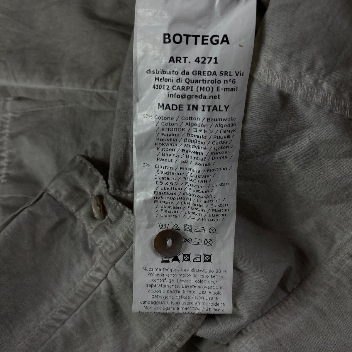 ⭐️ Womens Long Sleeve Shirts Bottega by Elisa Cavaletti Size L Cotton