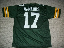BRANDON McMANUS Unsigned Custom Green Bay Green Sewn Football Jersey Sizes S-3XL