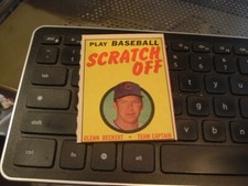 1971 Topps Scratch Off Insert Red Interior Unscratched Glenn Beckert