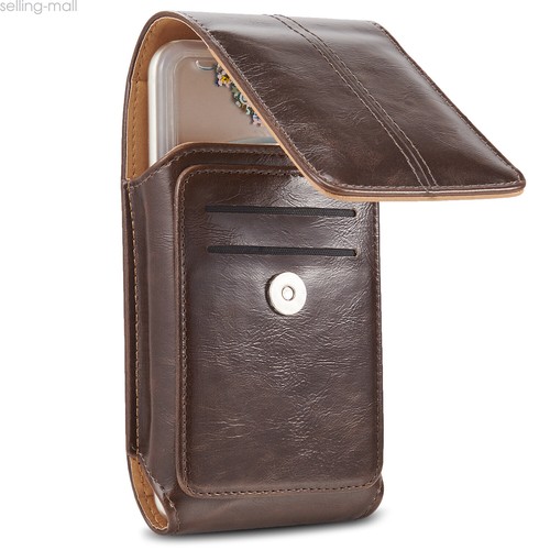 XL Cell Phones Vertical PU Leather Case Pouch Belt Clip Holster with Card Holder - Picture 14 of 19