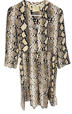 Maeve Anthropologie Womens Multicolor Snake Print Juno VNeck A Line Dress XS NEW