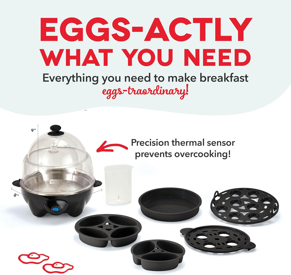 6-in-1 Deluxe Rapid Egg Cooker for Perfect Eggs Every Time