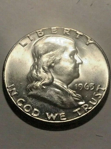 1963 Franklin Silver Half Dollar XF+ #1274