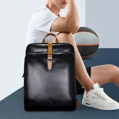 Genuine Leather Backpack Casual Laptop Backpack Student Backpack Travel Backpack
