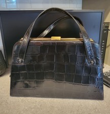 Nordstrom Nwt Large Black ‘croc’ Embossed Leather Bag