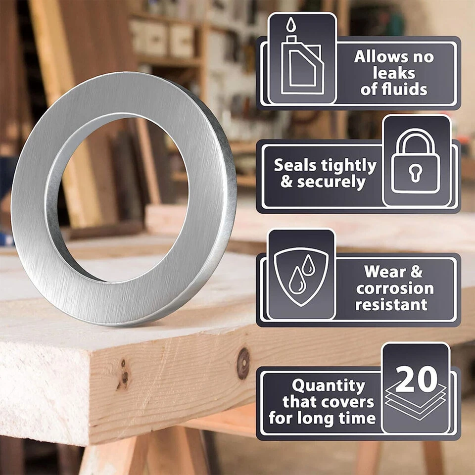 Juntas de arandelas de trituración de tapón de drenaje de aceite de 20x 14 mm para Honda Accord 94109-14000 Foto 4 de 4