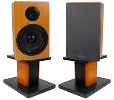2 Rockville RockShelf 68C Wood 6.5" Home Bookshelf Speakers 8" Wood Stands