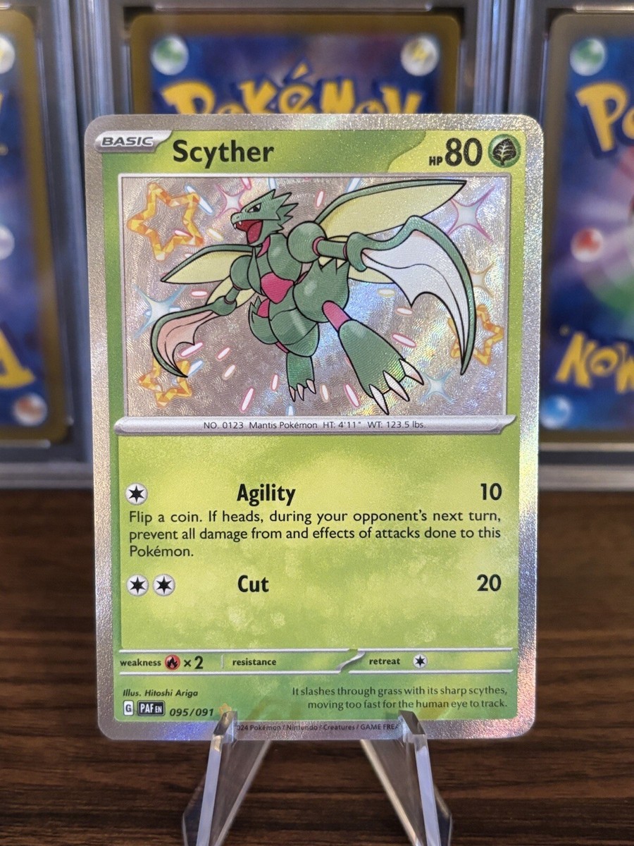 rare scyther card Scyther Shiny 095/091 Holo Rare - Scarlet & Violet: Paldean Fates Pokémon  Card