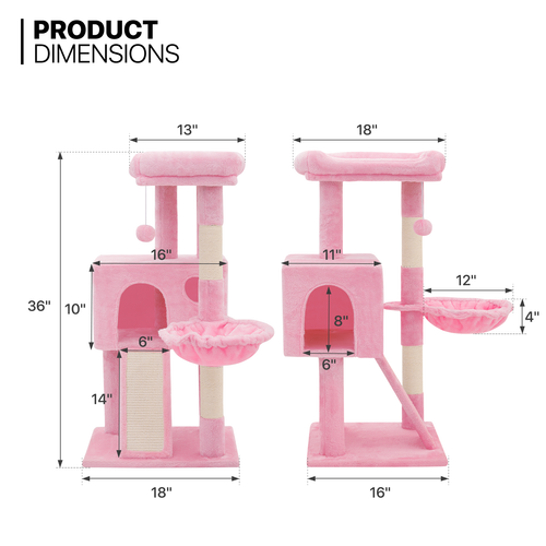 Cat Tree Tower Activity Center Kitten Playing Condo House Sturdy Bed Furniture - Picture 3 of 10