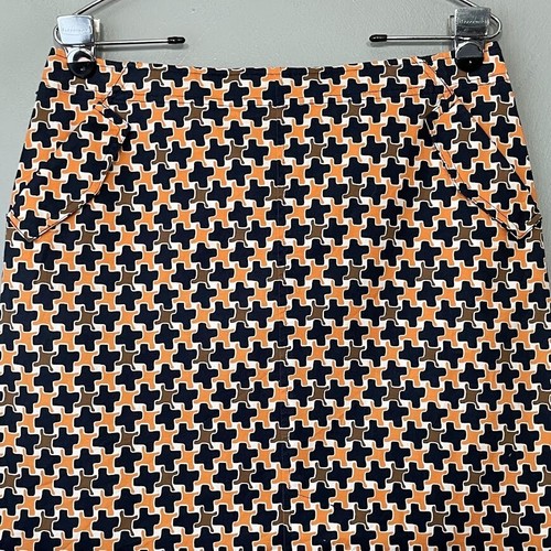 Talbots Size 10 Geometric Artsy Print Skirt Career Office Siren Old Money Preppy - Picture 3 of 9