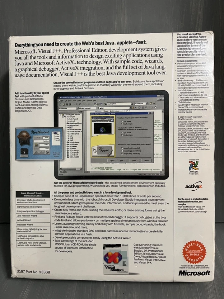 Microsoft Visual J++ Professional Edition_Java Tools_For Windows 95 & NT - Image 2 of 4