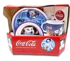 VTG 1998 Coca-Cola Polar Bears And Seal 3 Piece Collectable Set Plate/Bowl/Cup