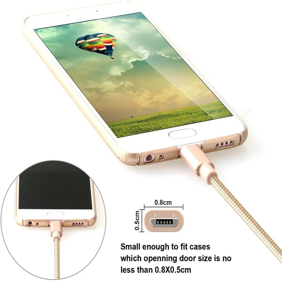 5 PACK 10Ft Extra Long Micro USB Cable Fast Charge Android Charger Charging Cord - Image 3 of 4