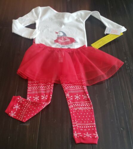 Carter’s Size 3T Penguin Pajamas 3pc Set w/ Tutu Winter Holiday Just One You NWT - Picture 2 of 7
