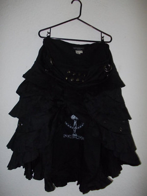 SKINGRAFT  Los Angeles,  schwarz, Design Rock, XL, Stufen Volants, Baumwolle neu