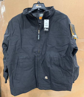 BERNE MENS COAT  QUILT LINED DUCK CANVAS BOMER JACKET - L