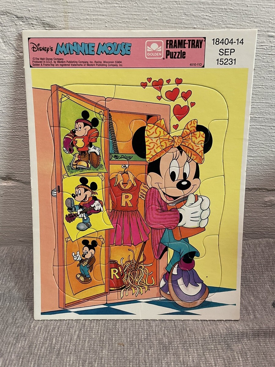 Vintage Walt Disney Classic 18404-14 Golden Frame Tray Puzzle