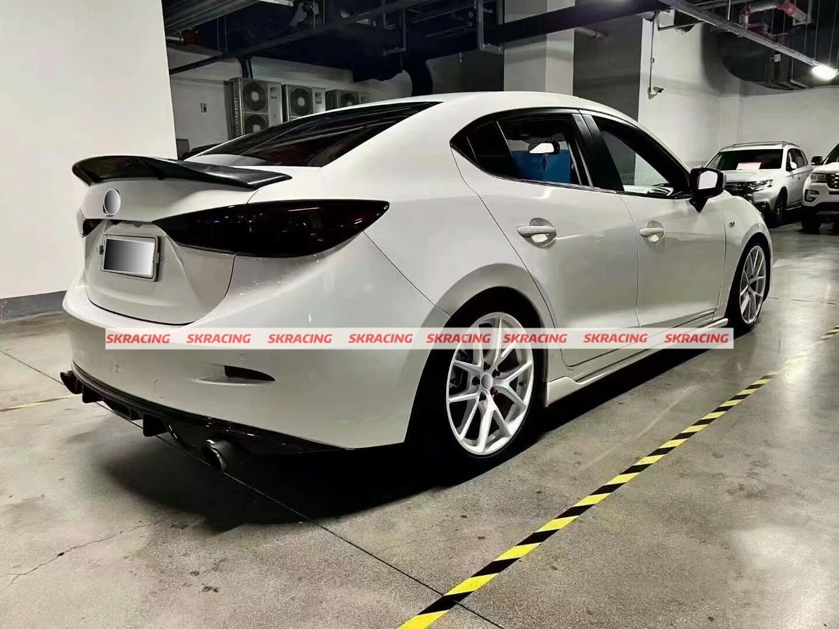 For Mazda 3 Axela Sedan 14-18 Carbon Fiber Rear Trunk Spoiler Lip