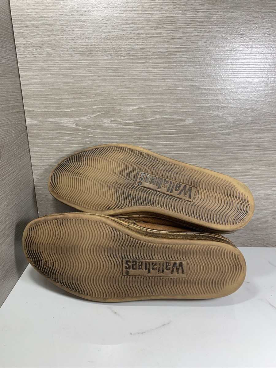 Vintage Clarks Leather Wallabee Luggers Shoes Brown Made In