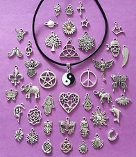 Black Leather Choker Necklace 4mm Thick with a Choice of Charms - Great Quality