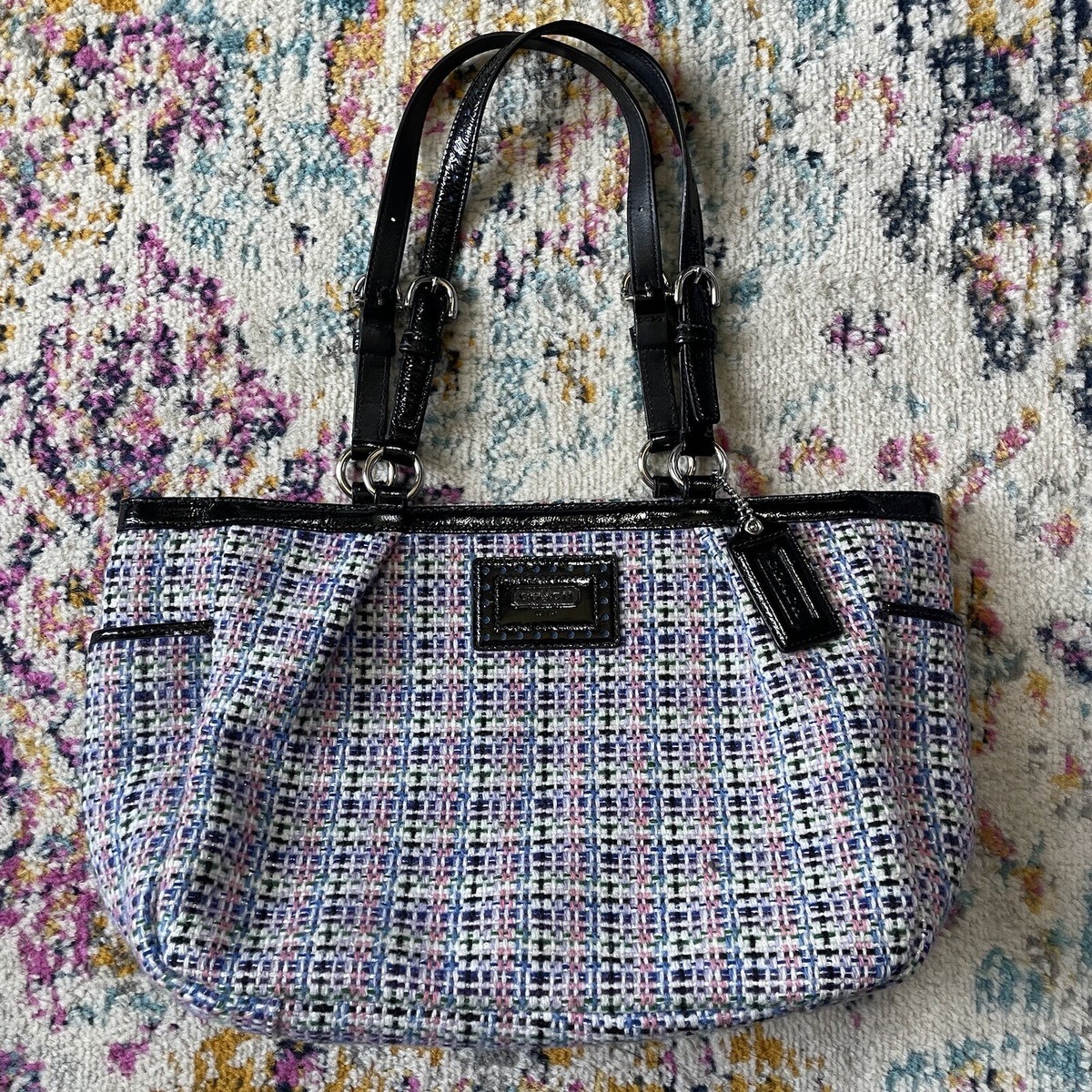 Coach Authentic #G1126-F17699 Tweed Multicolor Tote EUC | eBay