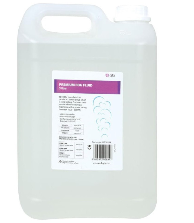 Fog Machine Fluid Smoke Liquid - High Density Opaque White Slow Dispersion 5L