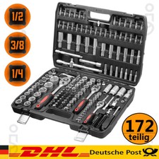 1/2" 3/8" 1/4" Stahl Industrie Steckschlüssel-Satz Knarrenkasten 171-teilig Set
