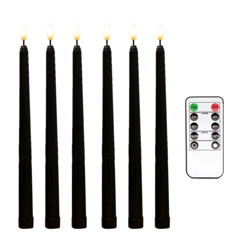 Black led taper candles deals