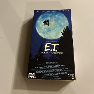 VHS Movie - ET The Extra Terrestrial green flap and hologram sticker 1988 VG HTF