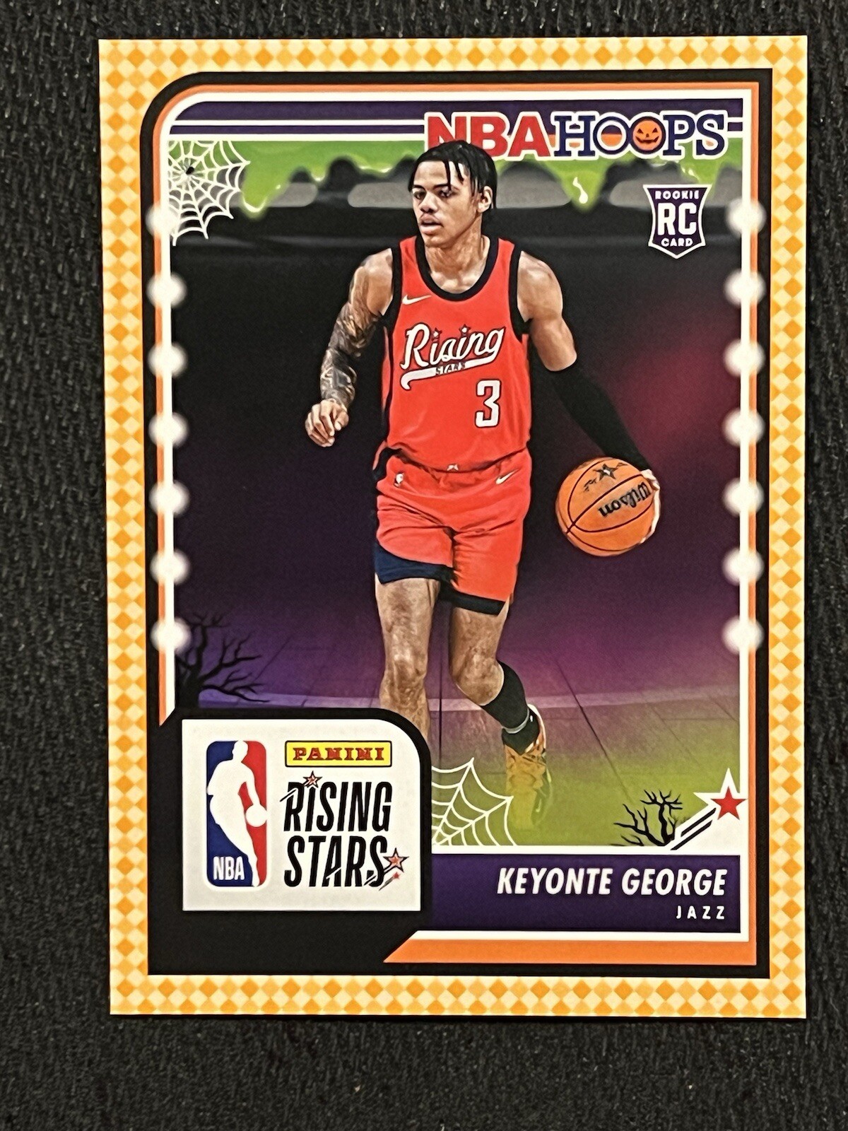 KEYONTE GEORGE 2023-24 Panini HAUNTED NBA Hoops ORANGE RISING STARS ROOKIE #283