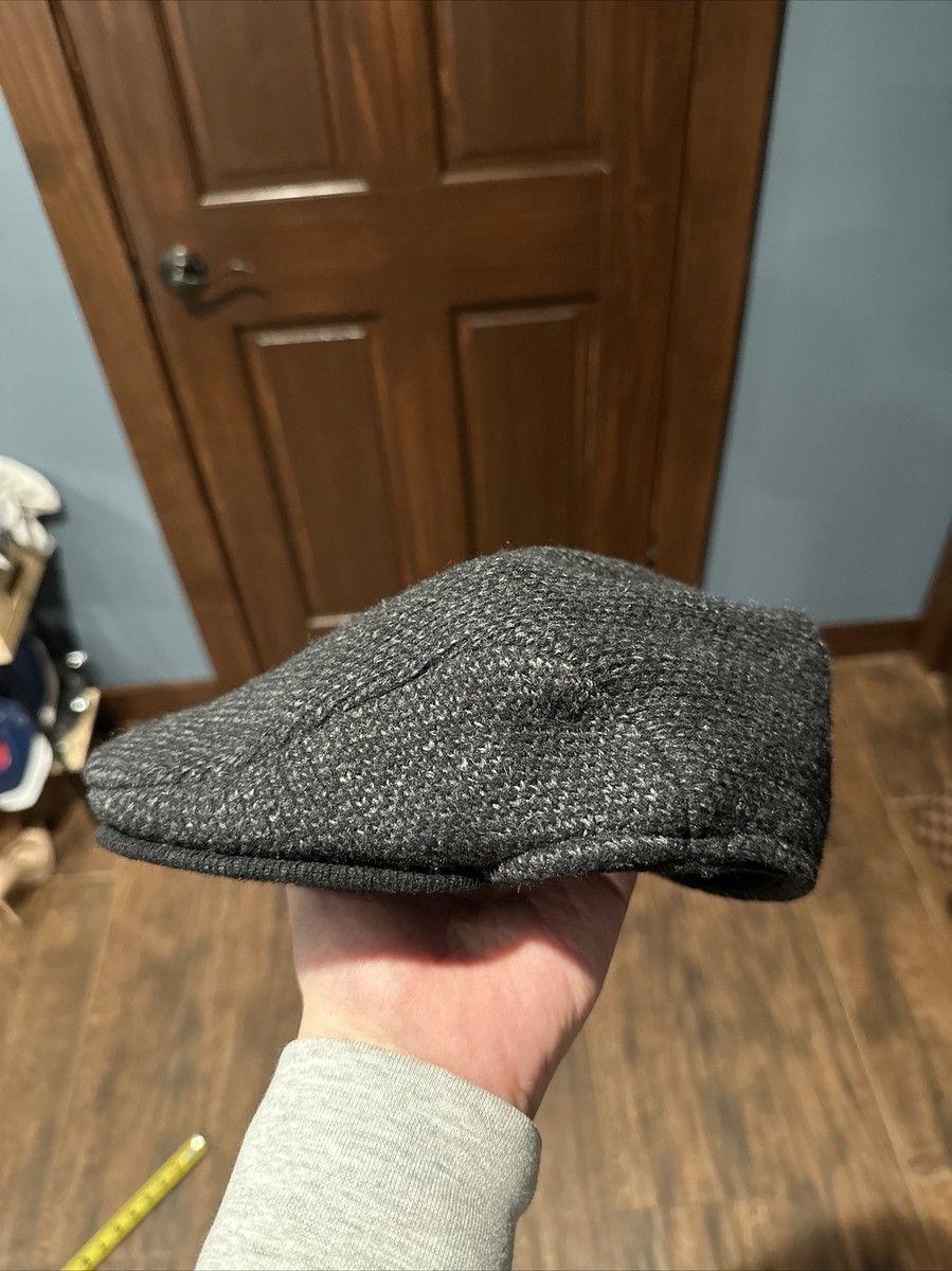 Vintage Wool Polo Ralph Lauren Black Gray Newsboy Driver Hat Flat
