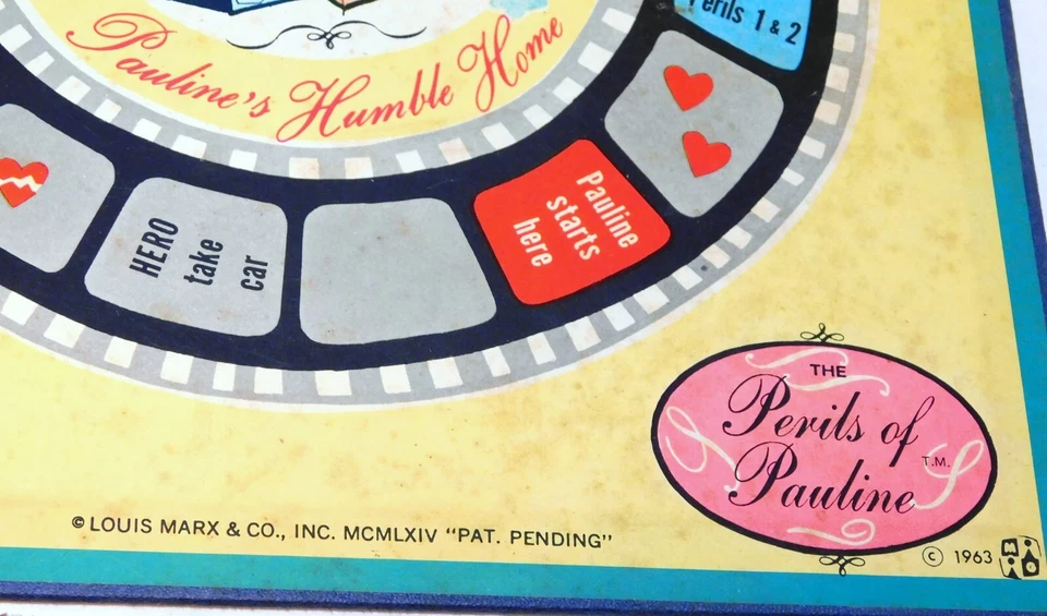 Rare 1963 Marx Perils of Pauline As Seen on TV Board Game Complete! - Image 2 of 4