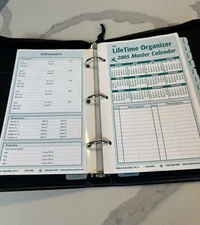 Black Binder 3 ring organizer planner 10" x 8" zip around Made in USA