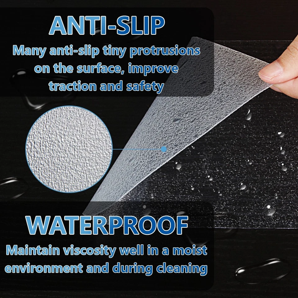 Tiras antideslizantes de peldaños de escalera de 6 "x 30" para interiores de seguridad transparente antideslizante grifo de agarre de escalón Foto 4 de 4