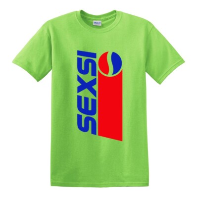 1991 VERTICAL RETRO SEXSI SEXY SODA COLA PARODY FUNNY JOKE COMICAL T-SHIRT TEE