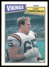 1987 Topps Football #207 Gary Zimmerman RC Minnesota Vikings
