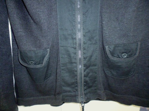 Leinen Jacke von OUI Gr 40 42 L 100% Leinen Strick dunkles Grau Reißverschluss - Bild 2 von 8