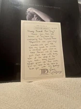 Taylor Swift The Tortured Poets Department "The Black Dog" Vinyl RSD Note Letter