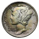 AU/UNC 1919 Mercury Dime Toned, Nice Luster *ZRUU*