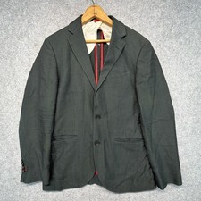 Brooks Brothers Red Fleece Blazer 38R Black Wool Cotton Italy Fabric