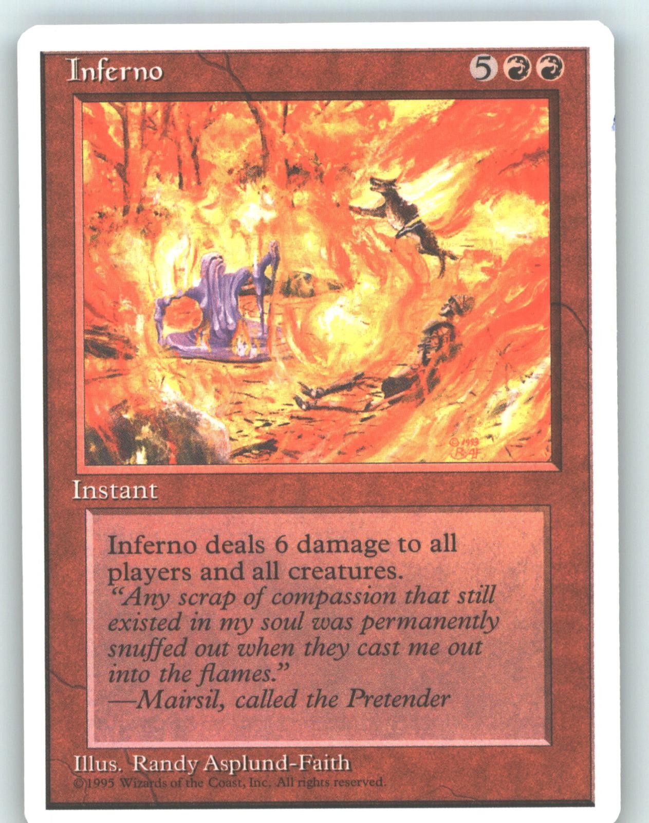 Inferno Rare Fourth Edition Magic: The Gathering Near Mint