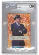 George Halas Signed Autographed Cut Signature w/Goal Line Postcard HOF BAS