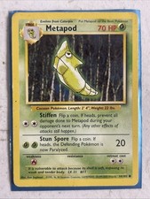 4th Print Metapod #54/102 Base Set Pokemon Card 1999-2000 WOTC Tcg Hp