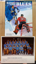 1970-71 KANSAS CITY BLUES CHL HOCKEY  8X10 TEAM PHOTO & PROGRAM