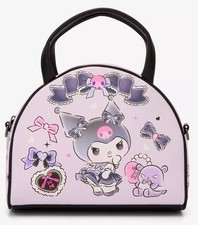 Loungefly Sanrio Kuromi Baku Ribbon Dome Crossbody Convertible Bag Skull NWT
