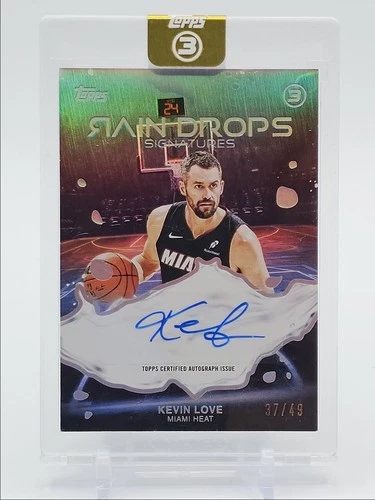 KEVIN LOVE 2025-26 TOPPS 3 RAINDROPS SIGNATURES BASE HEAT AUTO /49 Q3668